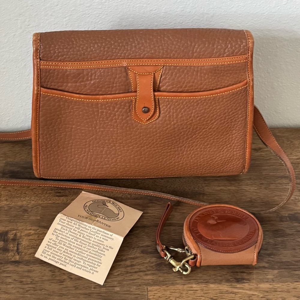 Dooney & Bourke Brown Leather Crossbody Bag with Coin Pouch - Picture 3 of 12